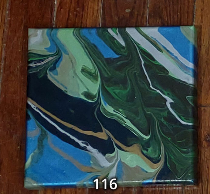 An 8x8 paint pour piece